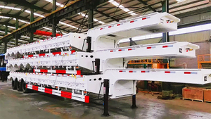 Transport Heavy Duty Equipment 60 ton 100 ton Flatbed Trailer